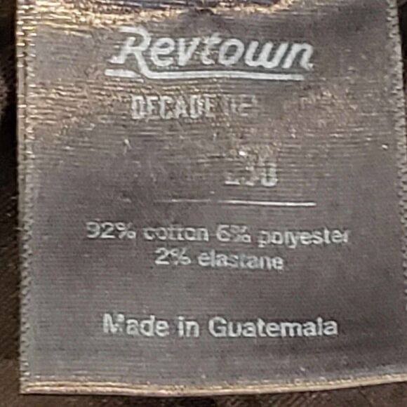 Revtown Jeans Mens Size 36X30 Dark Wash Blue Decade Denim Sharp Straight Stretch - Picture 4 of 12